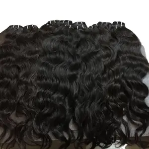 Grado superior 100% Extensiones de cabello Remy indio crudo Virgen sin procesar Cabello humano de alta calidad Templo directo Extremos súper dobles dibujados - Product Image 1