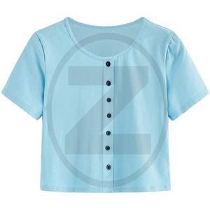 Hot selling blank round neck women <b>crop</b> <b>top</b> t shirt - Product Image 1