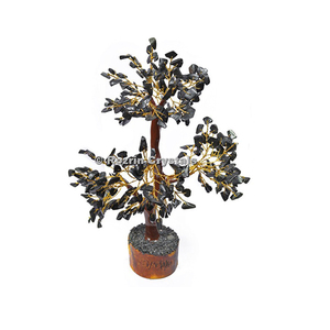 100% Natural <b>Crystal</b> <b>Tree</b> - Black Jasper Trunk Golden wire 300 chips <b>Tree</b> - Product Image 1