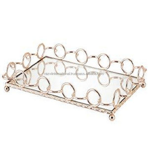 3-Portion <b>Crystal</b> <b>Mirror</b> Vanity Tray Elegant Serving Tray Eco-Friendly Dishwasher Safe Floral Pattern for Home Decor Daily Use - Product Image 2