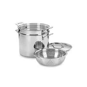 Ensemble classique écologique de 4 pièces de 12 Qt. Ensemble de casseroles en acier inoxydable par NEELKANTH / MAX FRESH - Product Image 1