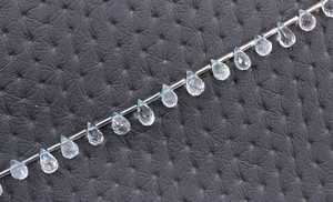 เครื่องประดับทำจากพลอยสีฟ้าธรรมชาติ33ชิ้น,ลูกปัด Briolette ทรงหยดน้ำตาขนาดเล็ก - Product Image 4