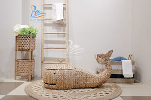 Handmade Whale Water <b>Hyacinth</b> Storage <b>Basket</b> - Product Image 2