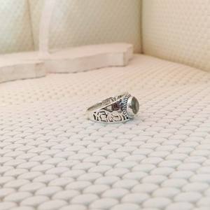 Recién llegado, anillo de piedras preciosas de labradita de Plata de Ley 925 estilo bohemio, ajuste de bisel hecho a mano, acabado de pulido alto, boda azul/fiesta - Product Image 2