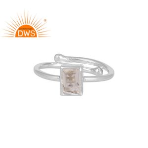 Anillo de piedras preciosas de cuarzo de cristal, fabricante de joyería, Plata de Ley 925 de alta calidad, proveedor de joyas - Product Image 1