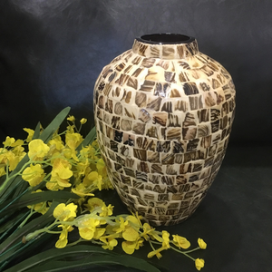 Seashell inlay <b>vase</b>, modern <b>vase</b> from Vietnam, original <b>vase</b> now on sale - Product Image 1