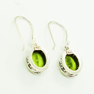 Boucles d'oreilles fines en argent massif 925, nouvel arrivage, bijoux en forme de poire péridot, crochet en pierre précieuse, meilleur grossiste fabricant - Product Image 5