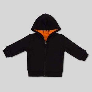 OEM personnalisé de haute qualité bébé décontracté enfants sweat à capuche réversible solide noir fermeture éclair styles hiver coton polaire pulsé impression - Product Image 3