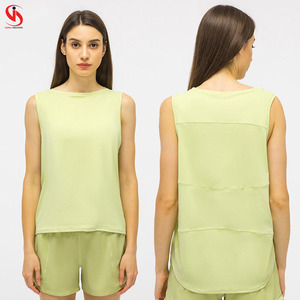 Camiseta sin mangas deportiva transpirable de malla para mujer, camiseta sin mangas acolchada de alta elasticidad para correr y gimnasio para mujer - Product Image 3