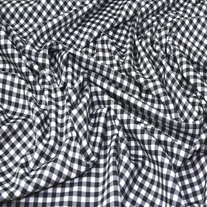Rayon Gingham Cheque Vestido elástico tecido preço de atacado de alta qualidade 100% material de algodão puro sustentável