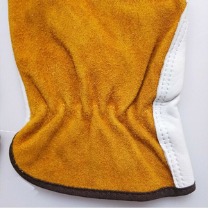 Golden Color Cowhide <b>Split</b> Leather Working Gloves Custom Made High Quality Work Gloves for Labor and Hard Workers on Wholesale - Product Image 4