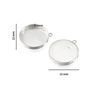 Top Quality 925 <b>Solid</b> Sterling <b>Silver</b> 13 MM Bezel Cup Cheap Lowest Price Plain Collet Blank Component Mountings Jewelry Making - Product Image 6