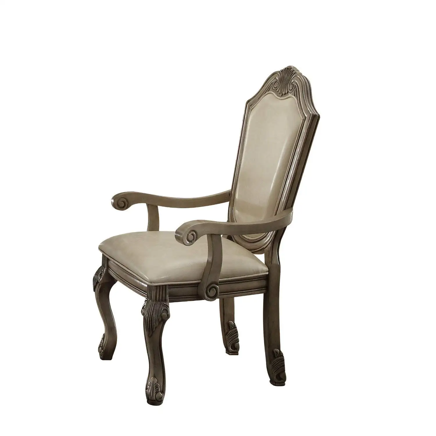 Деревянные стулья с резными деталями, антикварные белые
