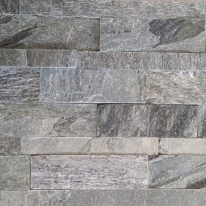 La culture fendue de visage d'éclat argenté a empilé des panneaux de placage de revêtement de mur d'ardoise 150x600mm 10-20mm intérieur traditionnel/extérieur - Product Image 1