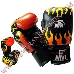 Nfm Muay Thai Bokshandschoenen Kickboxing Fitness Mma Sparring Praktijk Training Bokszak Handschoenen Oem Odm Aangepaste Fire Print