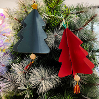 Umweltfreundliche Weihnachtsbaumschmuck aus Kunstpapier, 25cm, Rot und Türkis, Handgefertigte Dekorationen für Festliche Anlässe