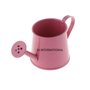 Jardinière d'arrosage de décoration de jardin extérieur pour plantes, cannes à eau en fer élégantes enduites de poudre rose, eau unique, grande quantité - Product Image 1