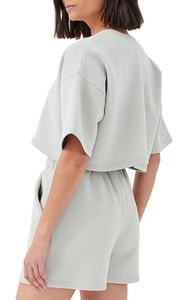 Top corto de manga corta para mujer, sudadera, ropa de calle, Top recortado con hombros descubiertos a la moda, novedad - Product Image 2