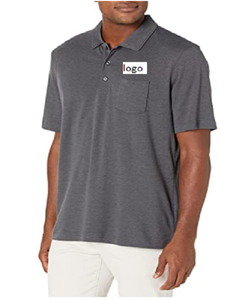 Polo à poche pour hommes, maillot de corps à coupe étroite, 60% coton, Polyester, bouton importé, Machine à laver, 40% pièces - Product Image 1