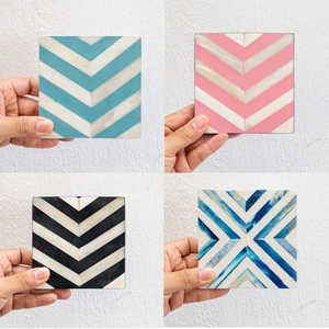 Sous-verre en pierre nacrée couleur différente de taille sûre sous-verres ustensiles de cuisine tasse vaisselle sous-verre fait main - Product Image 1