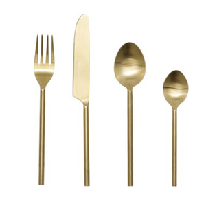 Juego de Cubiertos de Latón chapado en oro de fabricante de 4 piezas de la India - Product Image 5