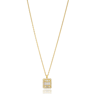 Colgante minimalista de estilo Diamante, turco, hecho a mano, joyería de plata 925 - Product Image 1