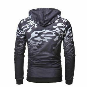 Sweat à capuche zippé pour homme, nouvelle conception 2026, style streetwear, en molleton de coton avec imprimé camouflage 3D pour l'hiver - Product Image 5
