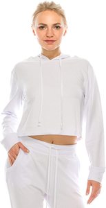 Top Corto con Capucha de Punto para Mujer, 100% Poliéster, con Cierre, Estampado Informal, Transpirable, con Borlas, Talla y Logotipo Personalizables - Product Image 6