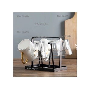 Porte-verre en verre blanc avec poignée en bois, qualité supérieure, vaisselle d'hôtel, porte-verre et porte-gobelet - Product Image 5