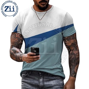 T-shirts pour hommes en polyester/coton, couleur unie, coupe ajustée, manches courtes - Vêtements décontractés d'été écologiques à séchage rapide - Product Image 4