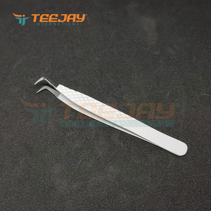 L — pince à épiler blanche, 12 cm, pour extensions de cils, très Fine, embout de 12mm, isolation et choix de cils - Product Image 3