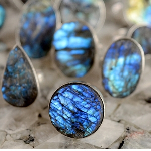 Anillo inteligente de plata con gema de labradorita Natural, anillo de cristal con gema de León, para curación - Product Image 3