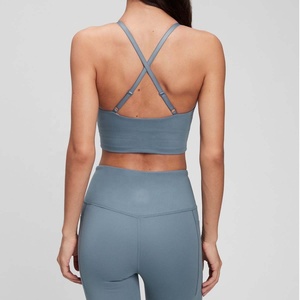 Women's Yoga Workout Outfits 1 Piece Set Mid Waist <b>Running</b> Leggings <b>Padded</b> Sport Bra Sleeveless Crop Tops Spandex/Polyester - Product Image 6