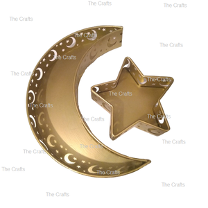 Lot de 3 plateaux Ramadan de différentes tailles et couleurs en métal pour la vaisselle à la maison et à l'hôtel - Product Image 6