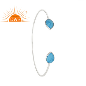925 Sterling Silver Girls Cuff <b>Bracelet</b> Wholesale Matrix Turquoise <b>Gemstone</b> <b>Bracelet</b> Jewelry - Product Image 1