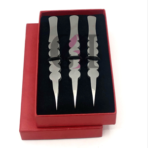 Pinzas de extensión de pestañas de acero inoxidable con diseño de círculo plateado de nueva calidad al por mayor, instrumento de belleza con logotipo personalizado - Product Image 1