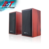 Haut-parleur d'ordinateur taïwanais de haute qualité 8 Ohm 10W pleine gamme 100HZ-20KHZ portable avec commande vocale 1CH, boîte en bois, grille en fer, noir