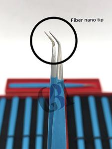 Revestimiento en polvo de sirena de alta calidad, pinzas de extensión de pestañas rectas de 45 grados, instrumentos de belleza con logotipo personalizado de acero inoxidable - Product Image 3