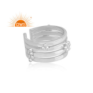 แหวนทำด้วยมือออกแบบเครื่องประดับแหวนซ้อนผู้ค้าส่ง925สเตอร์ลิงออกแบบเครื่องประดับเงินธรรมดาผู้จัดจำหน่าย - Product Image 3