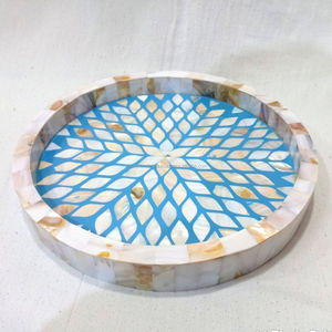 ถาดไม้ทำด้วยมือแบบทันสมัยถาดฝังกระดูกหอยมุกแผ่นรองจานขัดปรับขนาดได้งานหัตถกรรมธรรมชาติสำหรับใช้ในบ้าน - Product Image 4