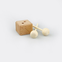 Bouteilles de parfum pour voiture vides carrées de 5 ml, 6 ml, 8 ml, en verre, avec bouchon en bois