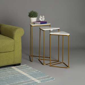 Table triangulaire en marbre et fer au design unique Décoration personnalisée de meilleure qualité par le fabricant indien Usine Style élevé pour une utilisation murale - Product Image 2