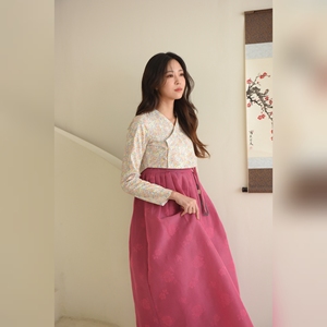 Stile femminile coreano/Hanbok Casual/abbigliamento unico/Costume da festa/maniche lunghe/scollo a v/motivo floreale/mix match - Product Image 6