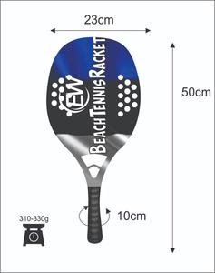 Raquettes de beach tennis sur mesure 100% carbone fibre de verre pour padel/aspaddle avec logos et combinaisons de couleurs 320-340g 50cm - Product Image 2
