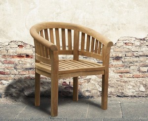 Teak Outdoor Dining <b>Armchair</b> Modern Solid Wood Frame Durable Furniture <b>for</b> Patio Kitchen & Park Use - Product Image 4
