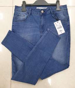 Jean original pour femme, coupe droite, respirant, extensible, avec boutons, 100% coton, écologique, teint en pièce, léger - Product Image 1