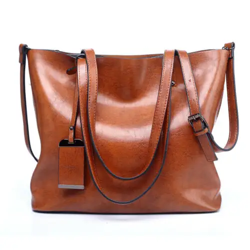 Vintage Satchel Bag Shoulder Bags Large Handbag Ladies Tote Bag Pu Fake Leather