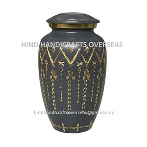 Urnas de Cremación para Adultos, Color Azul Claro, Grabadas, de Latón, Estilo Americano Clásico, 10 Pulgadas, Alta Calidad - Product Image 4