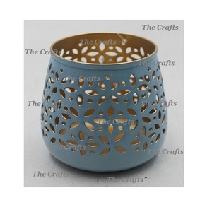 Bougeoir en métal martelé de qualité supérieure, couleur or et cuivre, à prix abordable - Product Image 6