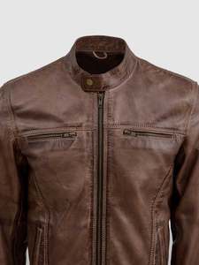 Blouson en cuir homme, de bonne qualité, à la mode, vente en gros, - Product Image 2